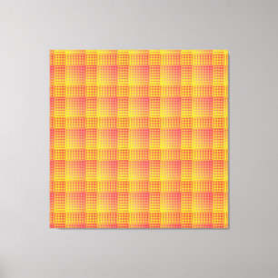 Toile Motif abstrait à carreaux rouges et jaunes
