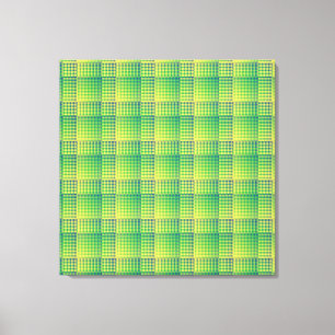Toile Motif Abstrait à Damier Vert Bleu
