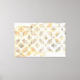 Toile Motif Abstrait blanc, gris, orange et bleu