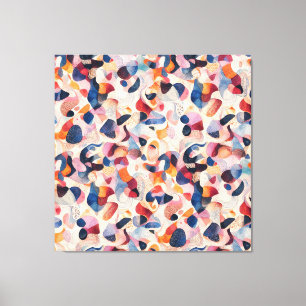 Toile Motif abstrait de corail marine aquarelle organiqu