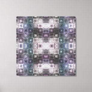 Toile Motif Abstrait géométrique avec cubes filaires