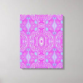 Toile Motif Abstrait Trippy Hot Pink et Aqua Blue