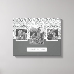Toile Motif Aztèque gris   Photos et textes de famille