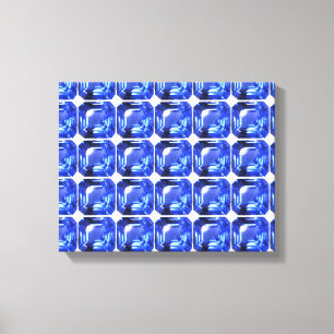 Toile Motif Carré Bleu