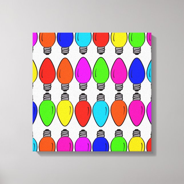 Toile Motif d'ampoules de Noël (Recto)