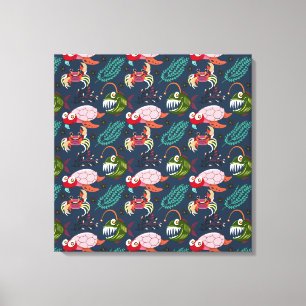 Toile Motif d'animaux aquatiques vie sous-marine en me