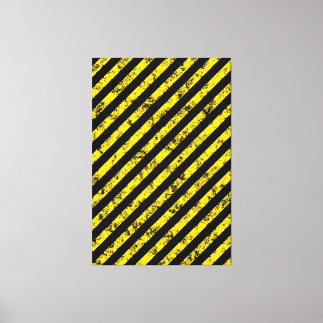 Toile Motif de bandes de bande de prudence de Grunge Jau (Recto)