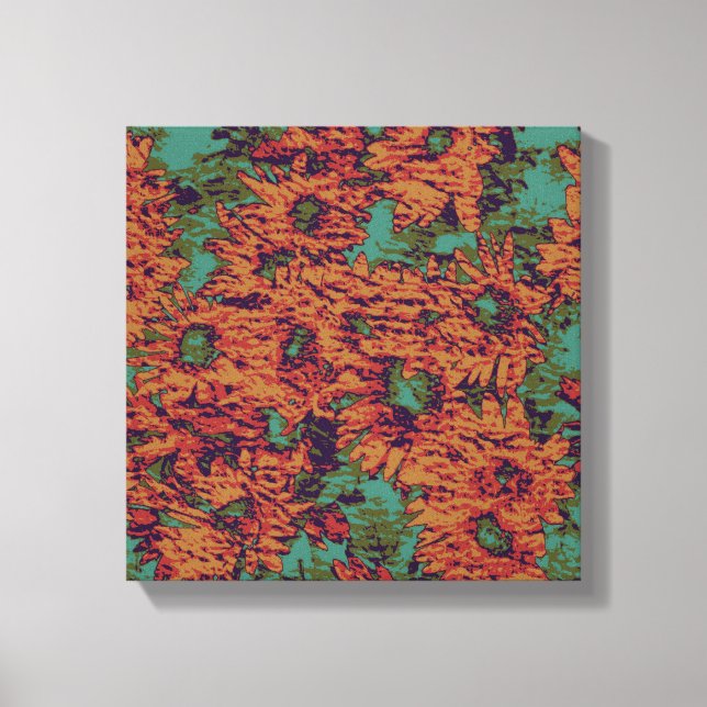 Toile Motif de camouflage de tournesol et de feuilles su (Recto)