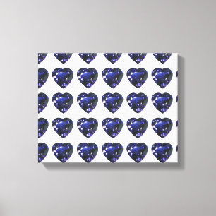 Toile Motif de coeur bleu