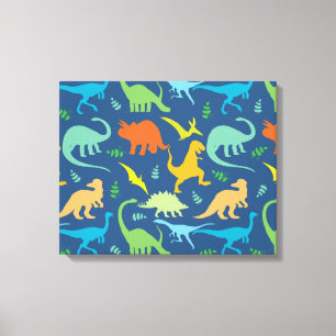Toile Motif de dinosaures colorés