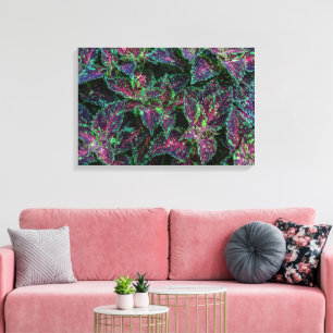 Toile Motif de feuilles de Coleus vibrant.