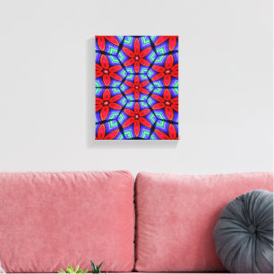 Toile Motif de Fleurs de tissus rouges