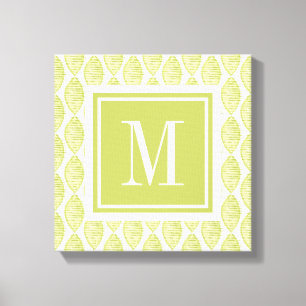 Toile Motif de fleurs du monogramme Hygge