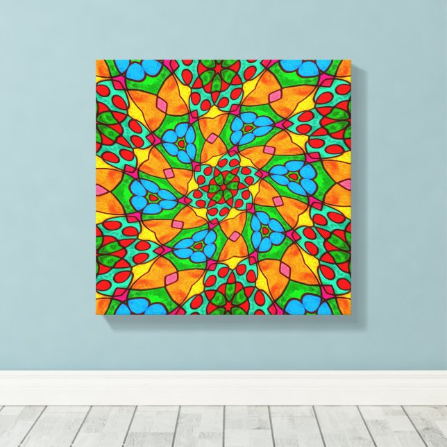 Toile Motif de fleurs esthétiques (Insitu (Plancher de Bois))