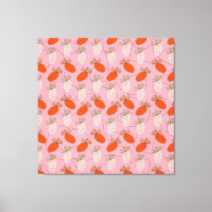 Toile Motif de fruits de caniche rose blanc
