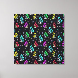 Toile Motif de papillon noir coloré