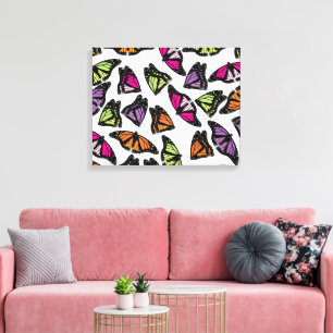 Toile Motif de papillons colorés