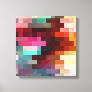 Toile Motif de pixel coloré