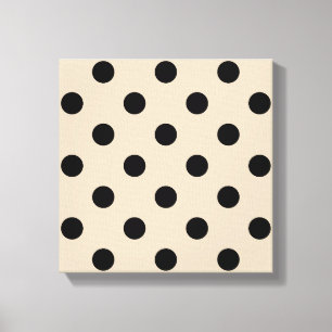 Toile Motif de point noir de polka - Tan