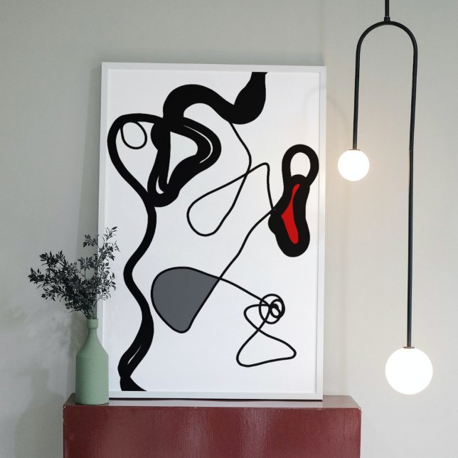 Toile Motif de rétention : Abstrait noir, blanc, gris et (Créateur téléchargé)