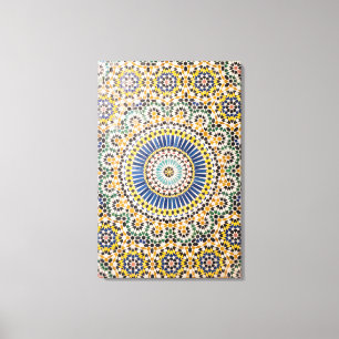 Toile motif de tuiles géométriques, Maroc