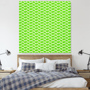 Toile Motif de Vagues océaniques de verdure de chaux