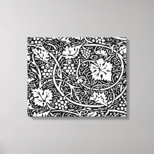 Toile Motif de vigne de raisin noir et blanc de William 