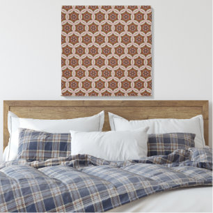 Toile Motif d'étoile géométrique complexe dans des tons