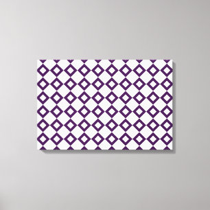 Toile Motif diamant blanc et violet