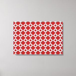 Toile Motif diamant rouge et blanc
