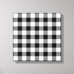 Toile Motif En vichy noir et blanc