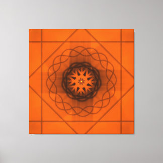 Toile Motif étoile géométrique orange
