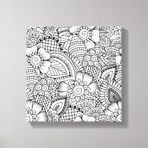 Toile Motif floral 6 de griffonnage