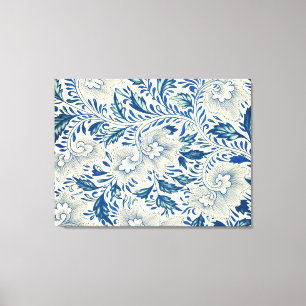 Toile Motif floral bleu antique de design asiatique