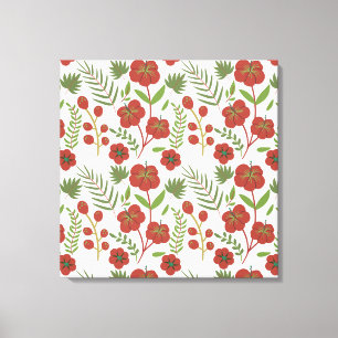 Toile Motif floral rouge sans couture sur arrière - plan