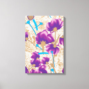 Toile Motif floral vif avec violet et bleu f