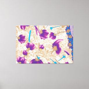 Toile Motif floral vif avec violet et bleu f