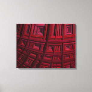 Toile Motif fractionné géométrique rectangulaire rouge g
