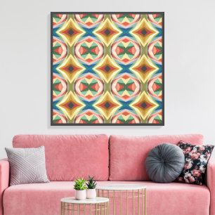 Toile Motif géométrique de blocs de couleurs d'art pop r