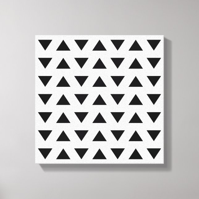 Toile Motif géométrique noir et blanc des triangles. (Recto)