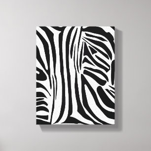 Toile Motif Imprimé Zèbre Noir et Blanc Gras