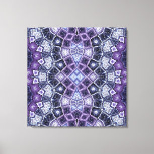 Toile Motif kaléidoscope géométrique bleu et violet
