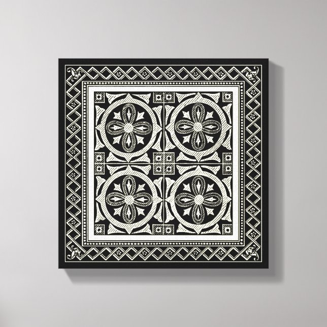 Toile Motif Mandala noir et blanc par Vision Studio (Recto)
