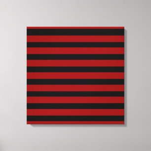 Toile Motif rayé épais rouge et noir de couche