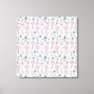 Toile Motif rose flamingo sans couture sur arrière - pla