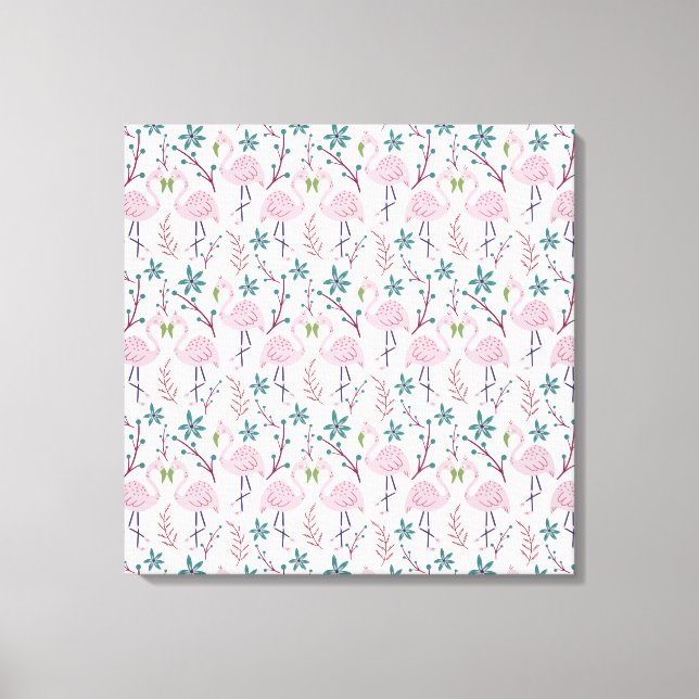 Toile Motif rose flamingo sans couture sur arrière - pla (Recto)