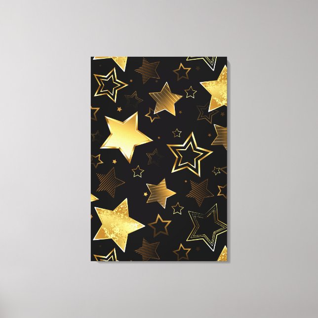 Toile Motif sans couture avec étoiles d'or (Recto)