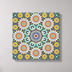 Toile Motif traditionnel bohème mosaïque marocaine