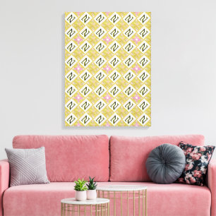 Toile Motif tribal géométrique olive et magenta moderne