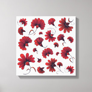 Toile Motif vectoriel de fleur d'oeillet rouge